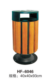 钢木垃圾桶